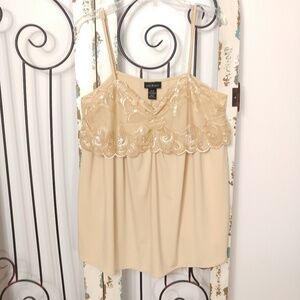 Lane Bryant lace trim sleeveless top 14/16